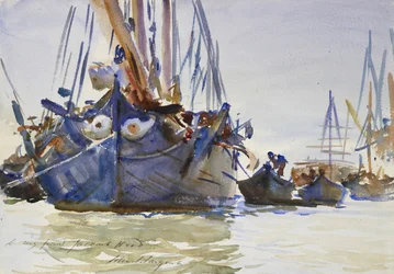 Italienische Segelschiffe vor Anker